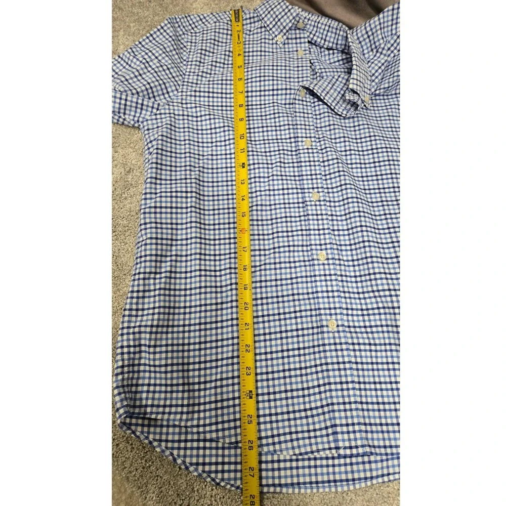 Ralph Lauren Performance Blue Gingham Check Button Down Shirt Boys XL